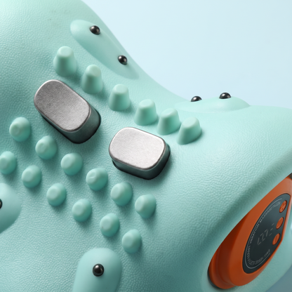 Gros plan sur les electrodes EMS et les picots de massage