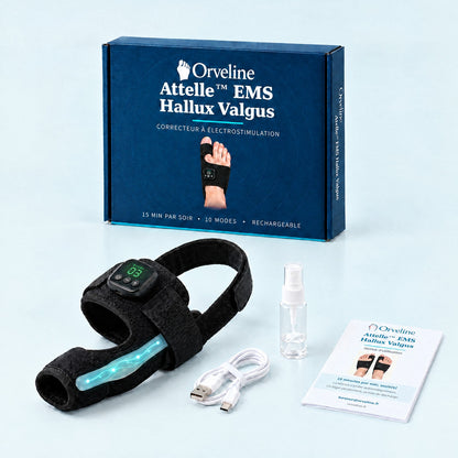 Attelle EMS Orveline hallux valgus, microcourant EMS