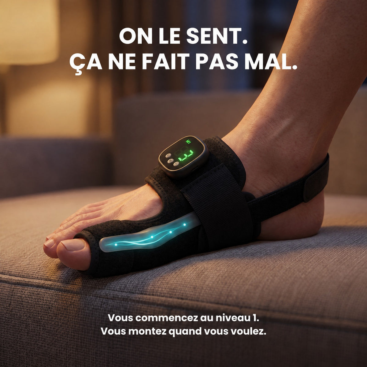 Attelle EMS Orveline hallux valgus, microcourant EMS