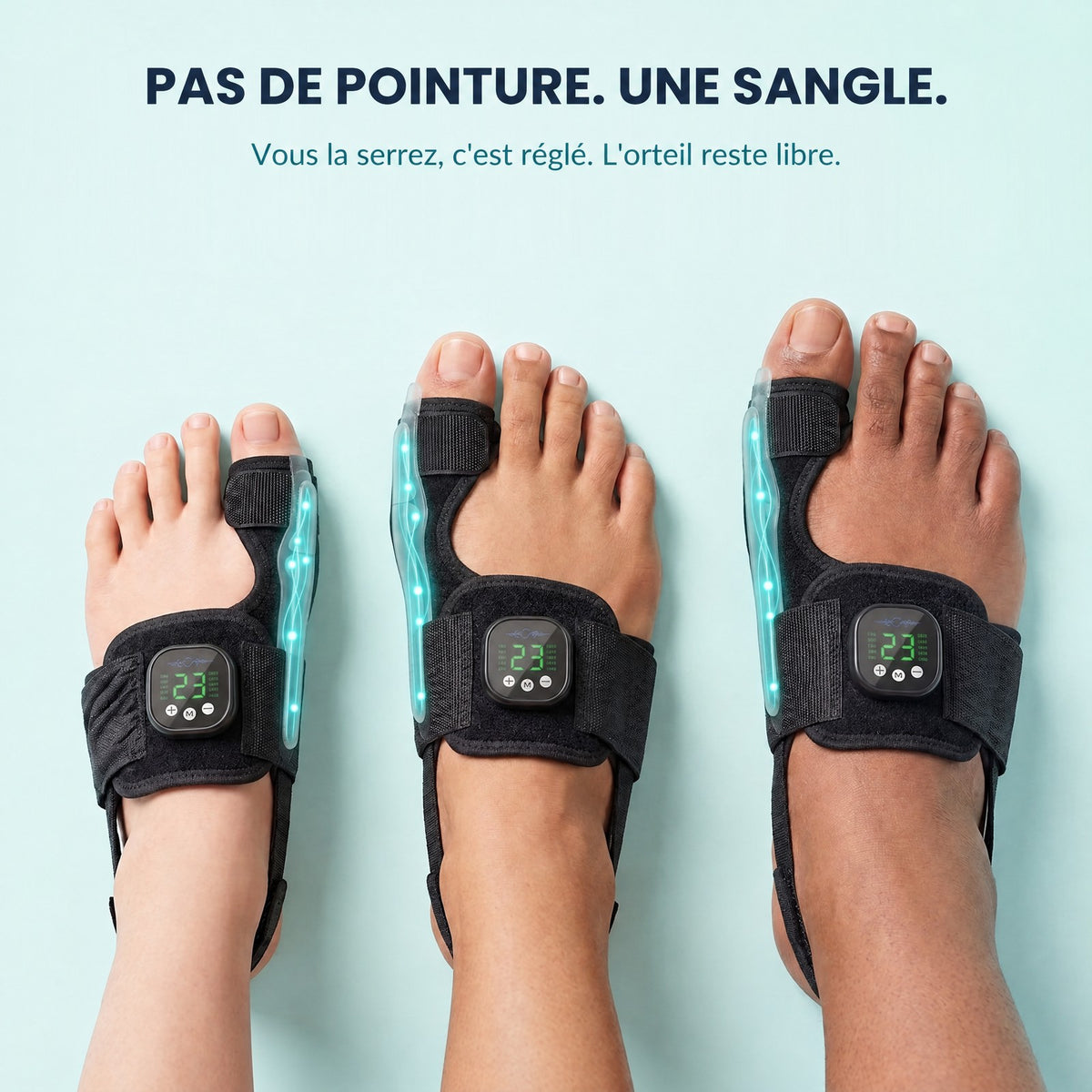 Attelle EMS Orveline hallux valgus, microcourant EMS